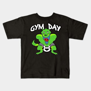 Gymday for the wolf, bodybulider design Kids T-Shirt